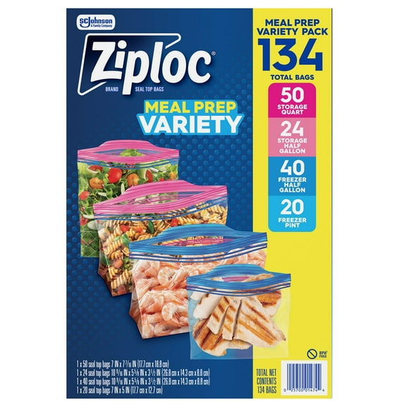 Ziploc Meal Prep Variety Pack, 134 ct.