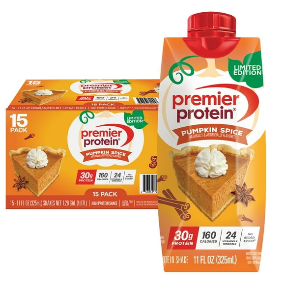 Premier Protein 30g High Protein Shake, Pumpkin Spice 11 fl. oz., 15 pk.
