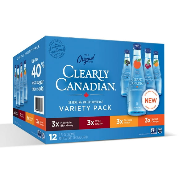 Clearly Canadian Sparkling Water Variety Pack, 11 fl. oz., 12 pk.