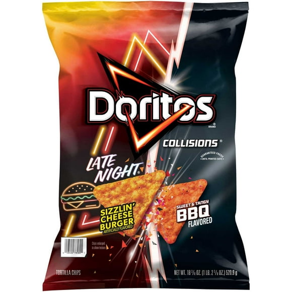 Doritos Collisions Tortilla Chips BBQ & Sizzlin Cheeseburger, 18.375 oz.